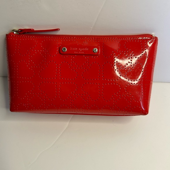 kate spade Handbags - Kate Spade Red Patent Heart Cosmetic Bag